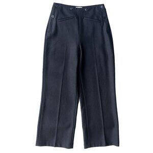Doen Glenne Pant Sailorcore Blue Navy Wool High Waist Wide Leg Retro Trouser